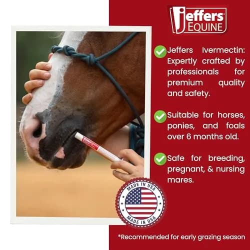 Jeffers Ivermectin Gel Dewormer for Horses 12 Pack | Apple Flavored Parasite Control thumbnail 4