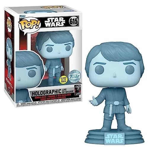 Funko Star Wars Return of The Jedi Holographic Luke Skywalker Vinyl Figure 20cm | Glow in The Dark Collectible Kid Gift thumbnail 1
