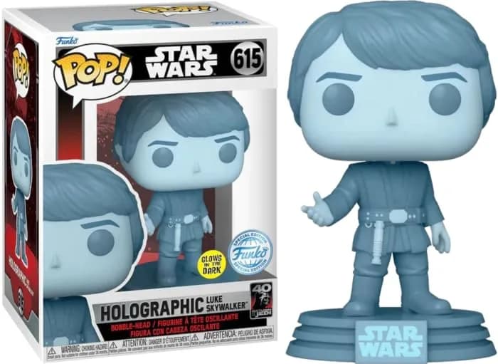Funko Star Wars Return of The Jedi Holographic Luke Skywalker Vinyl Figure 20cm | Glow in The Dark Collectible Kid Gift thumbnail 5
