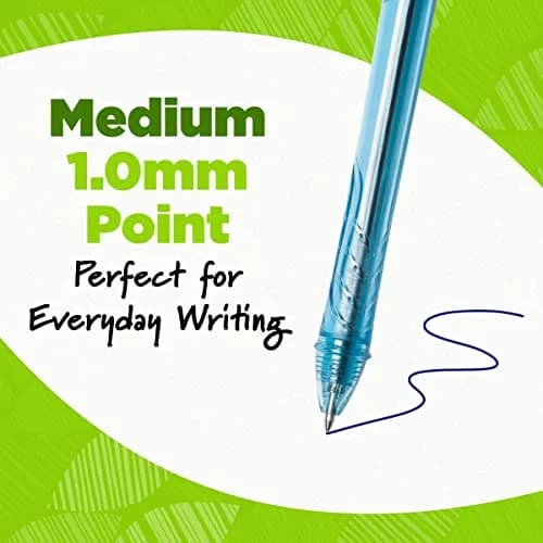 BIC Ecolutions Ocean-Bound Ball Pens, Medium Point, 1.0mm | Eco-Friendly Ocean Plastic thumbnail 2