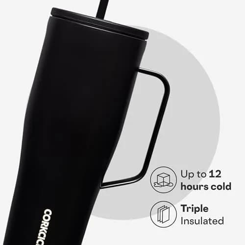 Corkcicle Cold Cup XL Handle Tumbler 30 oz Black | Triple-Insulated Stainless Steel thumbnail 3