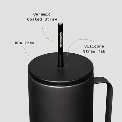 Corkcicle Cold Cup XL Handle Tumbler 30 oz Ceramic Slate | Triple-Insulated, BPA-Free, Fits Car Cupholders thumbnail 4