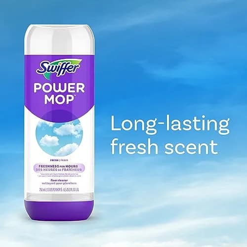 Swiffer PowerMop Liquid Floor Cleaner Refills Fresh Scent 1.5 L (50.7 Fl Oz) | Mops Smarter, Cleans in Half the Time thumbnail 6
