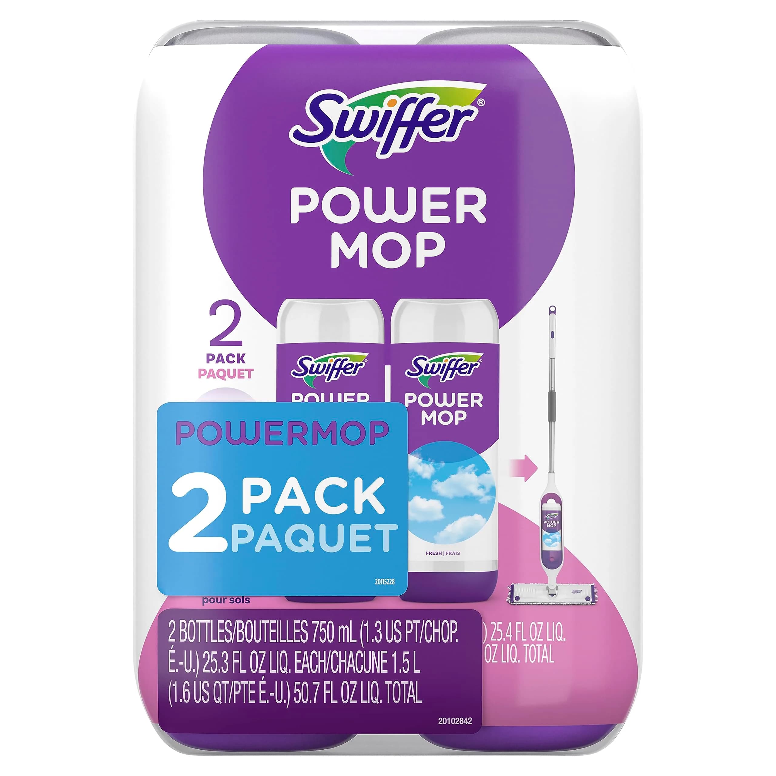 Swiffer PowerMop Fresh Scent Liquid Floor Cleaner Refills - 2 Count, 25.35 Fl Oz Each - view 8