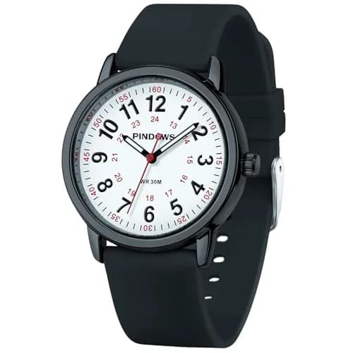 PINDOWS Women's Nurse Watch 34mm Green | Clear Dial & Luminous Glow for Night Shifts thumbnail 1