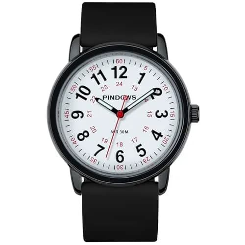 PINDOWS Women's Nurse Watch 34mm Green | Clear Dial & Luminous Glow for Night Shifts thumbnail 2