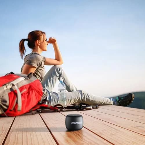 MOMOHO Mini Bluetooth Speaker Wireless Small Bluetooth Speaker with Built in Mic, TWS Portable for Travel Party Gift Outdoor Laptop (Black) thumbnail 7