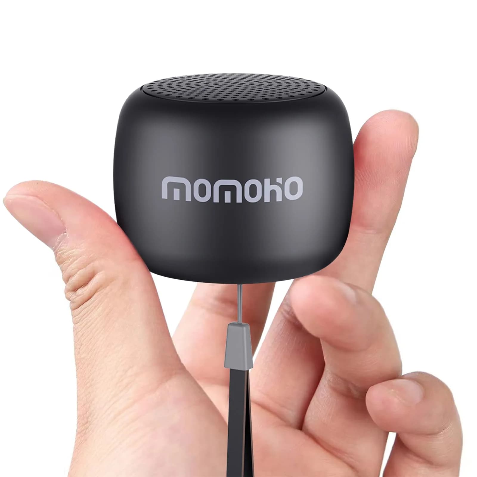 MOMOHO Mini Bluetooth Speaker - Black | Tiny Portable Wireless Speaker with Mic & TWS - main product image