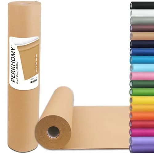 PH PERKHOMY Brown Kraft Paper Roll 17.5" x 100' | Versatile Gift Wrap & Craft (120 chars) thumbnail 1