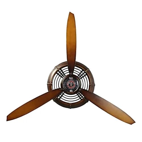 AOROTOE Pilot Gifts for Men Metal Antique Airplane Propeller Wall Clock 29.5×26.4 Inches | Vintage Aviation Decor thumbnail 1