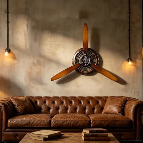 AOROTOE Pilot Gifts for Men Metal Antique Airplane Propeller Wall Clock 29.5×26.4 Inches | Vintage Aviation Decor thumbnail 7