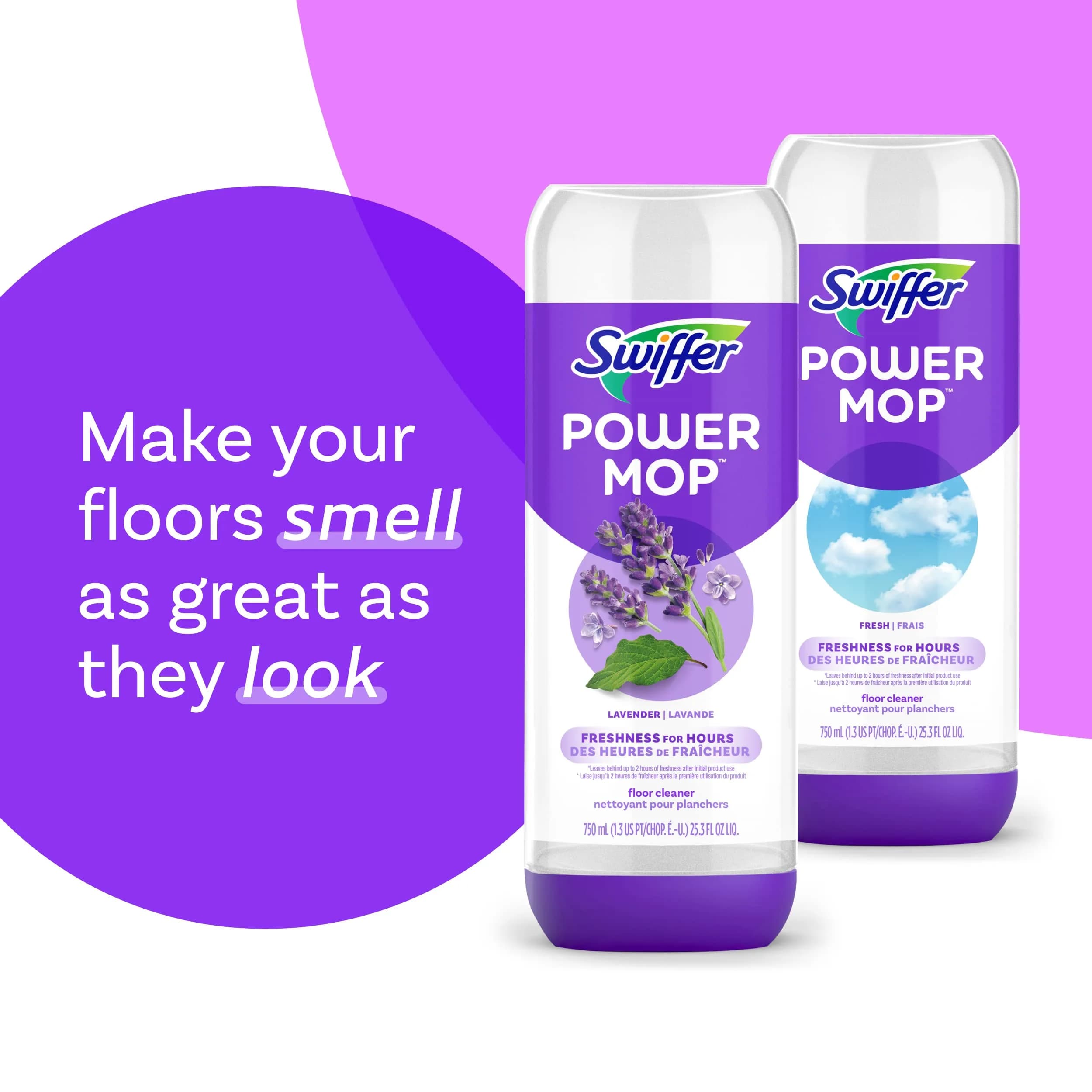 Swiffer PowerMop Floor Cleaner Refill Solution Lavender Scent 1.5L (50.7 Fl Oz) | All-Purpose Multi-Surface Cleaner for Tile, Vinyl, Laminate, Wood - view 5