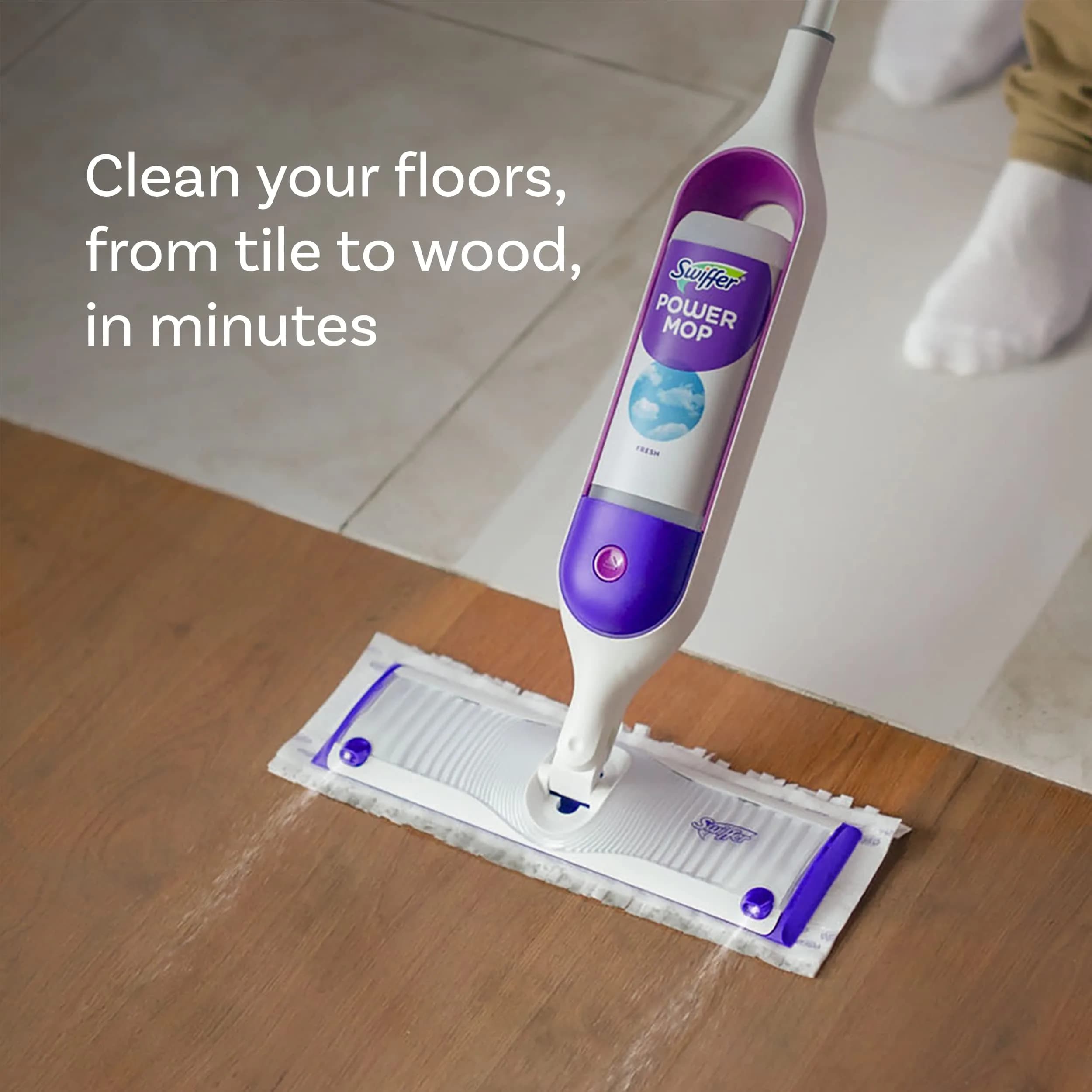 Swiffer PowerMop Floor Cleaner Refill Solution Lavender Scent 1.5L (50.7 Fl Oz) | All-Purpose Multi-Surface Cleaner for Tile, Vinyl, Laminate, Wood - view 6