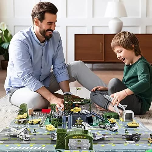 deAO Army Men Playset Military Base with Vehicles Toy & Map for Boys 3-5 | 38 Pieces thumbnail 3