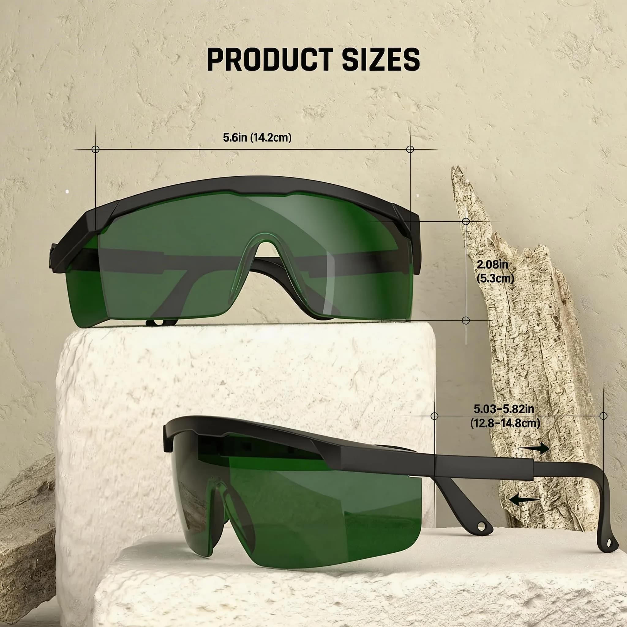 TOREGE Black & Orange Laser Safety Glasses, IPL 200nm-2000nm, OD5+, ANSI Z87.1 Certified - view 3