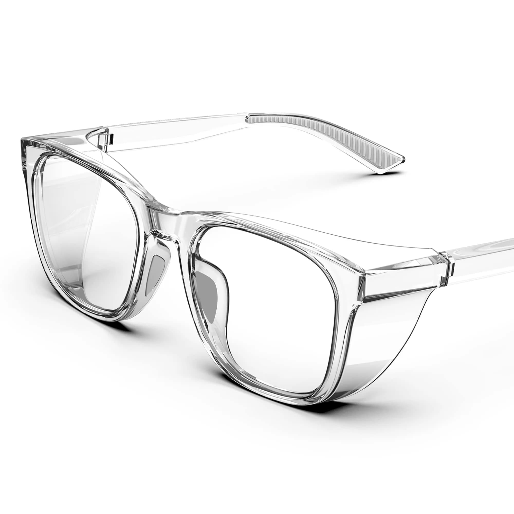 TOREGE Clear Safety Glasses Anti-Fog, Anti-Blue Light, Side Shields | ANSI Z87.1 Certified, Lightweight Protective Eyewear for Men & Women (Transparent White & Clear Lens) - main product image