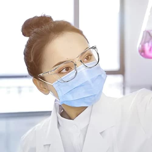TOREGE Clear Safety Glasses Anti-Fog, Anti-Blue Light, Side Shields | ANSI Z87.1 Certified, Lightweight Protective Eyewear for Men & Women (Transparent White & Clear Lens) thumbnail 6