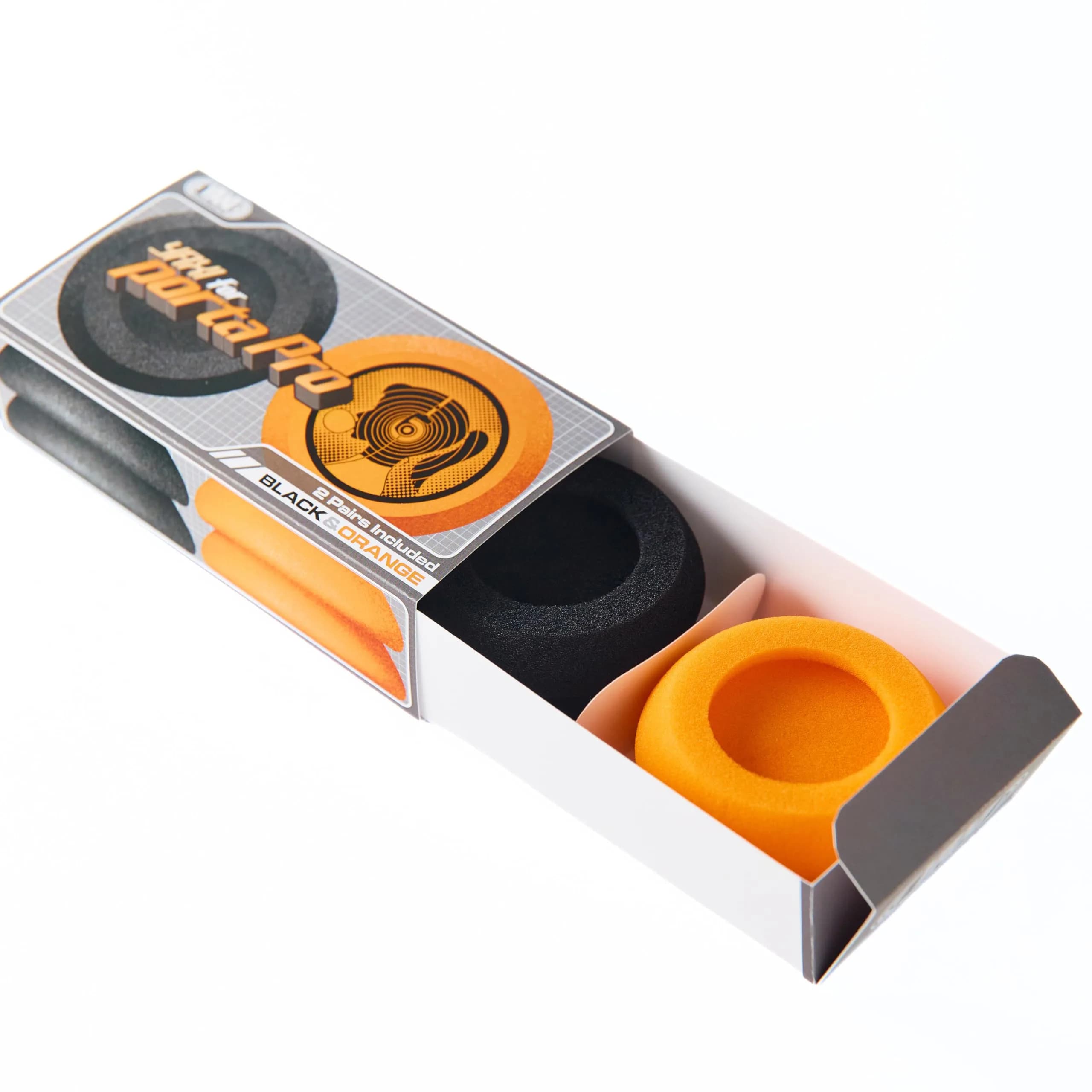 YAXI Orange & Black Earpads for Koss Porta Pro Headphones - Comfortable Faux Leather Replacements (2 Pairs) - main product image