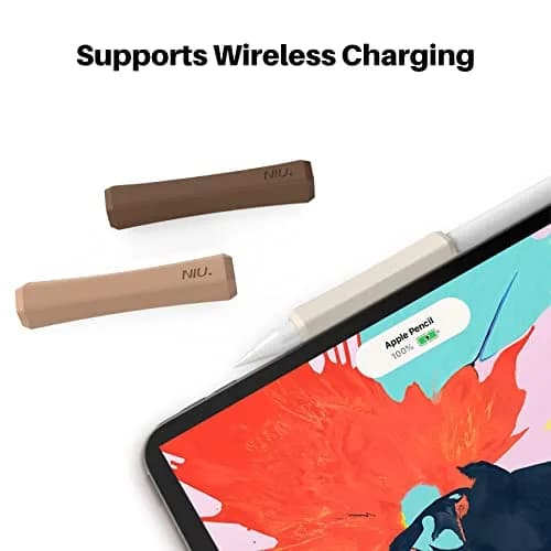 NIUTRENDZ Silicone Grip for Apple Pencil 2nd Gen & USB-C, 3 Pack Ergonomic Protective Sleeve | Beige + Khaki + Brown thumbnail 3