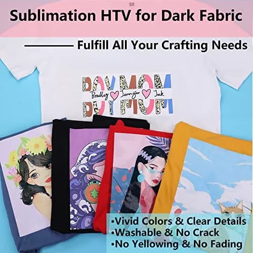 HTVRONT Sublimation HTV for Dark/Light Fabric - Glossy, 30.48cm x 609.6cm (12" X 20 FT) | Vibrant Colors on Cotton thumbnail 2