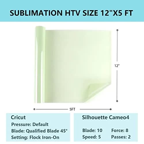 HTVRONT Sublimation HTV for Dark/Light Fabric - Glossy, 30.48cm x 1.52m (12" x 5 FT) thumbnail 5