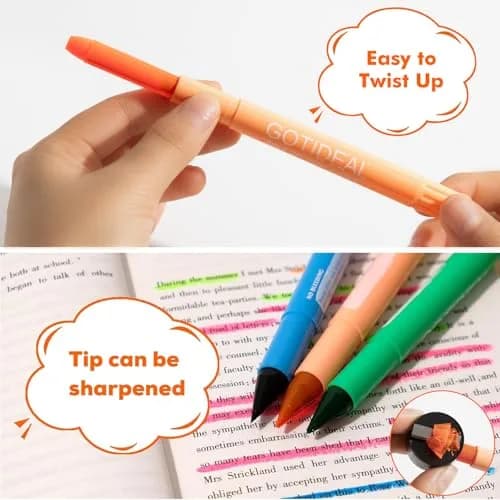 GOTIDEAL Bible Highlighters 12 Pack Assorted Gel Pens for Bible Study, No Bleed, Vibrant Colors, Durable, 1 Count (Pack of 12) | Perfect for Sermon Notes thumbnail 5