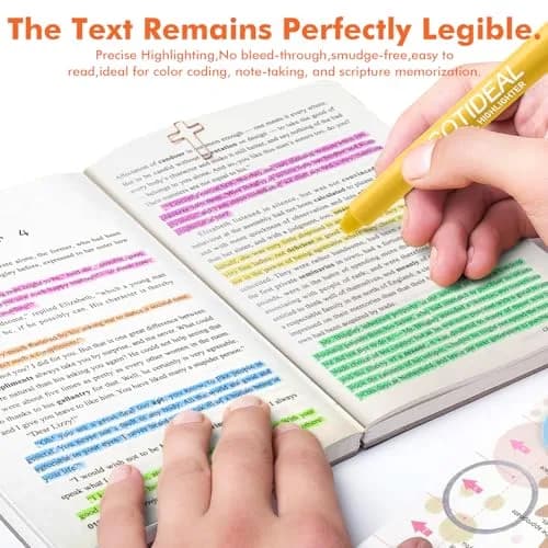 GOTIDEAL Bible Highlighters 12 Pack Assorted Gel Pens for Bible Study, No Bleed, Vibrant Colors, Durable, 1 Count (Pack of 12) | Perfect for Sermon Notes thumbnail 7