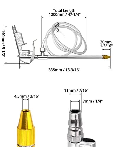 QWORK Spray Gun 2 Pack Aluminum Pneumatic Air Valve 1/4" | Durable, Adjustable, High Pressure thumbnail 7