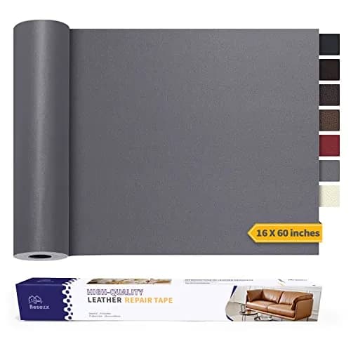 Besezx Leather Repair Patch Tape Kit 60in x 16in (152cm x 40cm) | Self-Adhesive, Waterproof, Classic Gray thumbnail 1
