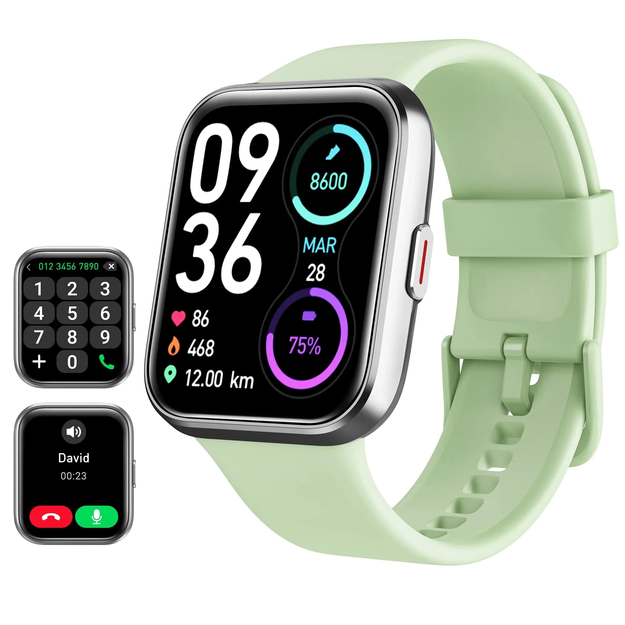 Tensky Smart Watch for Men Women 1.8" Touch Screen Fitness Tracker Heart Rate Sleep Monitoring 100 Sports Waterproof