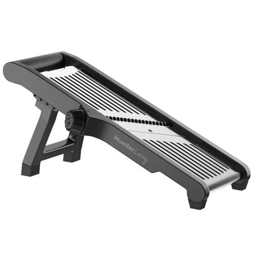 MuellerLiving Mandoline Slicer Stainless Steel | Adjustable Slice & Julienne, 1.0-9.0mm Thickness | 15.94" L x 6.89" W thumbnail 1