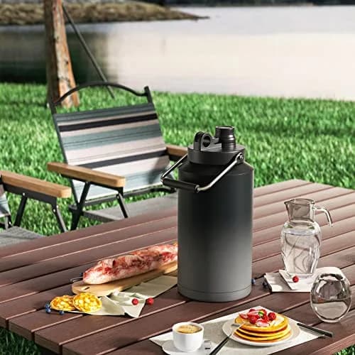 Kerilyn Insulated Gallon Jug with Handle, 3785ml (128oz) Stainless Steel | Grey Gradient thumbnail 5