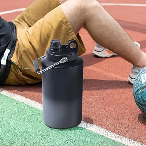 Kerilyn Insulated Gallon Jug with Handle, 3785ml (128oz) Stainless Steel | Grey Gradient thumbnail 7