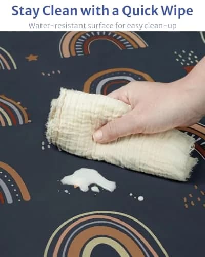 Blissful Diary Baby Splat Mat 128cm x 128cm (50.4 x 50.4 Inch) | Wipeable Waterproof Floor Protector for High Chairs & Playtime thumbnail 6