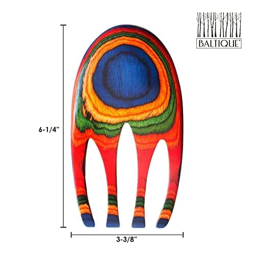Totally Bamboo Baltique Marrakesh Salad Hands, Colorful Wood Salad Tongs Alternative | Vibrant Layered Birch thumbnail 7