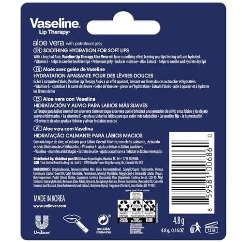 Vaseline Lip Therapy Care Aloe Fresh Lip Balm 0.16 Oz | Nourishes & Softens Lips thumbnail 2
