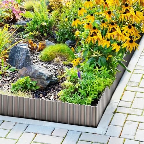 LAVEVE Corrugated Metal Garden Edging 10" x 20Ft | Durable, Stylish & Weatherproof thumbnail 5