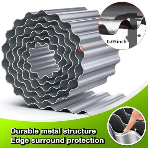 LAVEVE Corrugated Metal Garden Edging 10" x 20Ft | Durable, Stylish & Weatherproof thumbnail 3