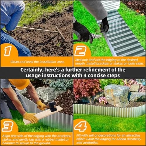 LAVEVE Corrugated Metal Garden Edging 10" x 20Ft | Durable, Stylish & Weatherproof thumbnail 4