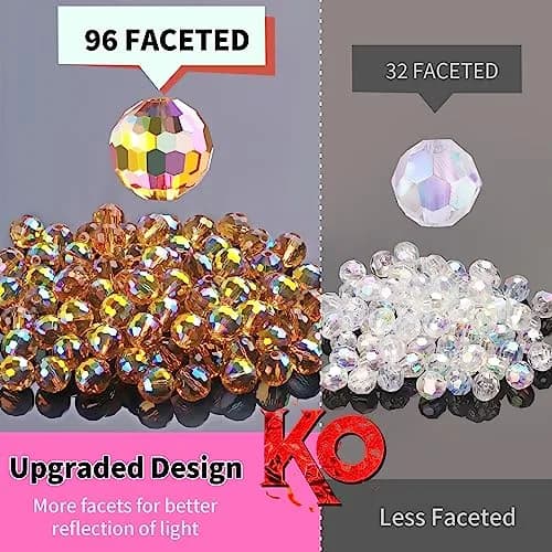 Reastar Crystal Glass Beads 10mm (80 Pcs) | 96 Faceted for Sparkle thumbnail 4