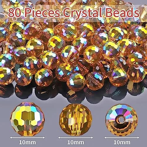 Reastar Crystal Glass Beads 10mm (80 Pcs) | 96 Faceted for Sparkle thumbnail 2