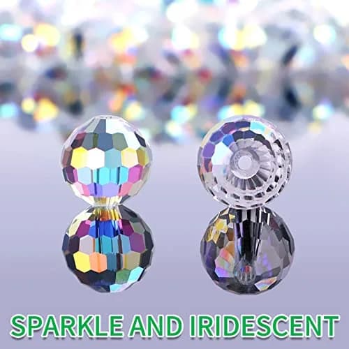 Reastar Crystal Glass Beads 10mm (0.39 inch) AB - 80 Pcs | Sparkly Faceted Beads for Jewelry Making thumbnail 3