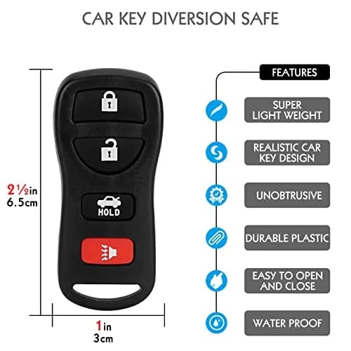 LUEXBOX Fake Car Key Secret Safe Container 2-Pack | Portable Hidden Pill Holder thumbnail 2