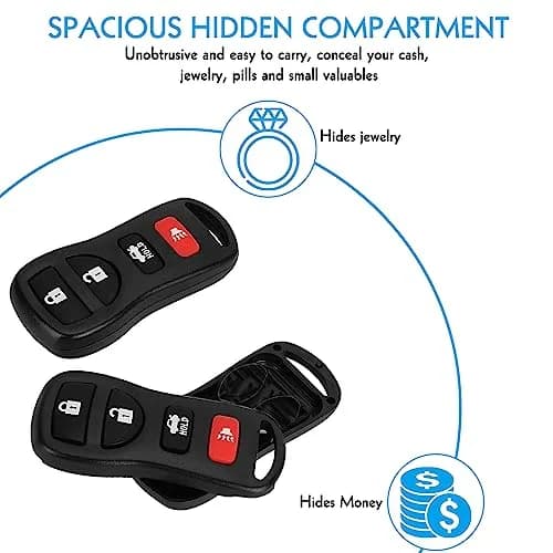 LUEXBOX Fake Car Key Secret Safe Container 2-Pack | Portable Hidden Pill Holder thumbnail 3