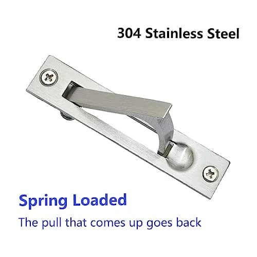 Dontay Pocket Door Edge Pull 4" Stainless Steel 304 Flush Mount Handle (2 Pack, Satin Nickel) thumbnail 4