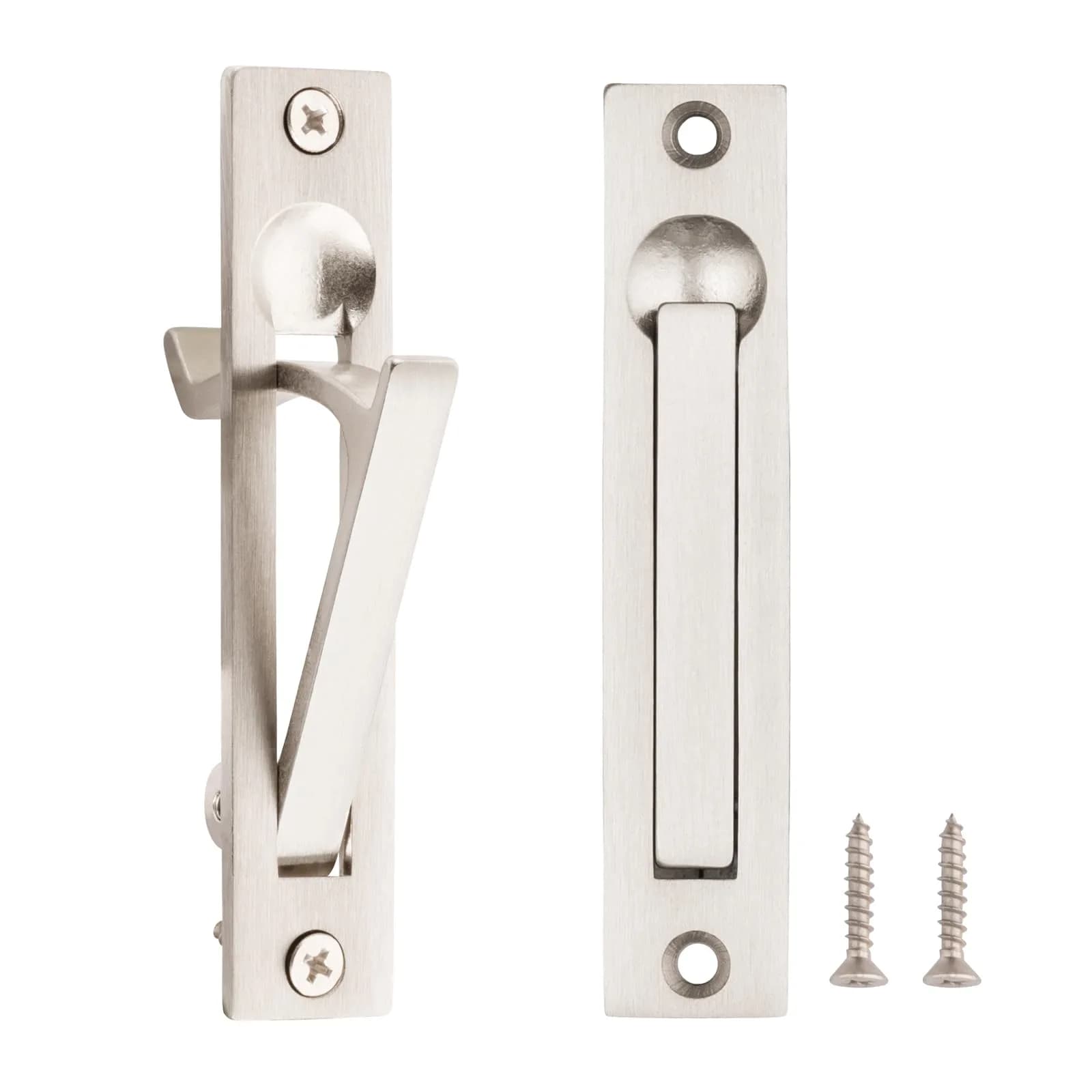 Dontay Pocket Door Edge Pull 4" Stainless Steel 304 Flush Mount Handle (2 Pack, Satin Nickel) - main product image