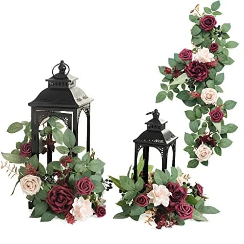 Ling's moment 6-Pack 2 ft Artificial Flower Garlands | Marsala & Nude Wedding Decor thumbnail 1