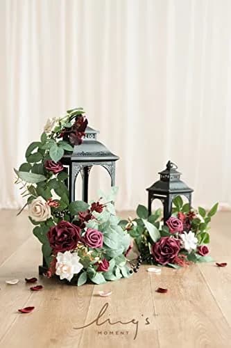 Ling's moment 6-Pack 2 ft Artificial Flower Garlands | Marsala & Nude Wedding Decor thumbnail 3