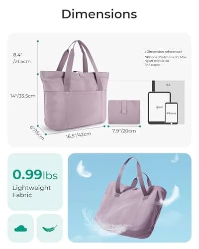 BAGSMART Foldable Tote Bag for Women | Large Capacity, Water-Resistant, Compact & Versatile thumbnail 3