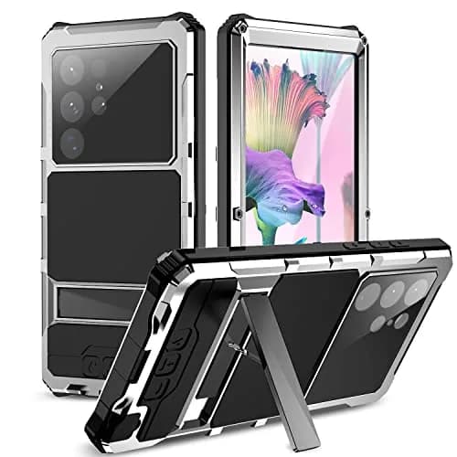 Lunivop Heavy Duty Metal Case for Samsung Galaxy S23 Ultra | Built-in Screen Protector & Kickstand thumbnail 4